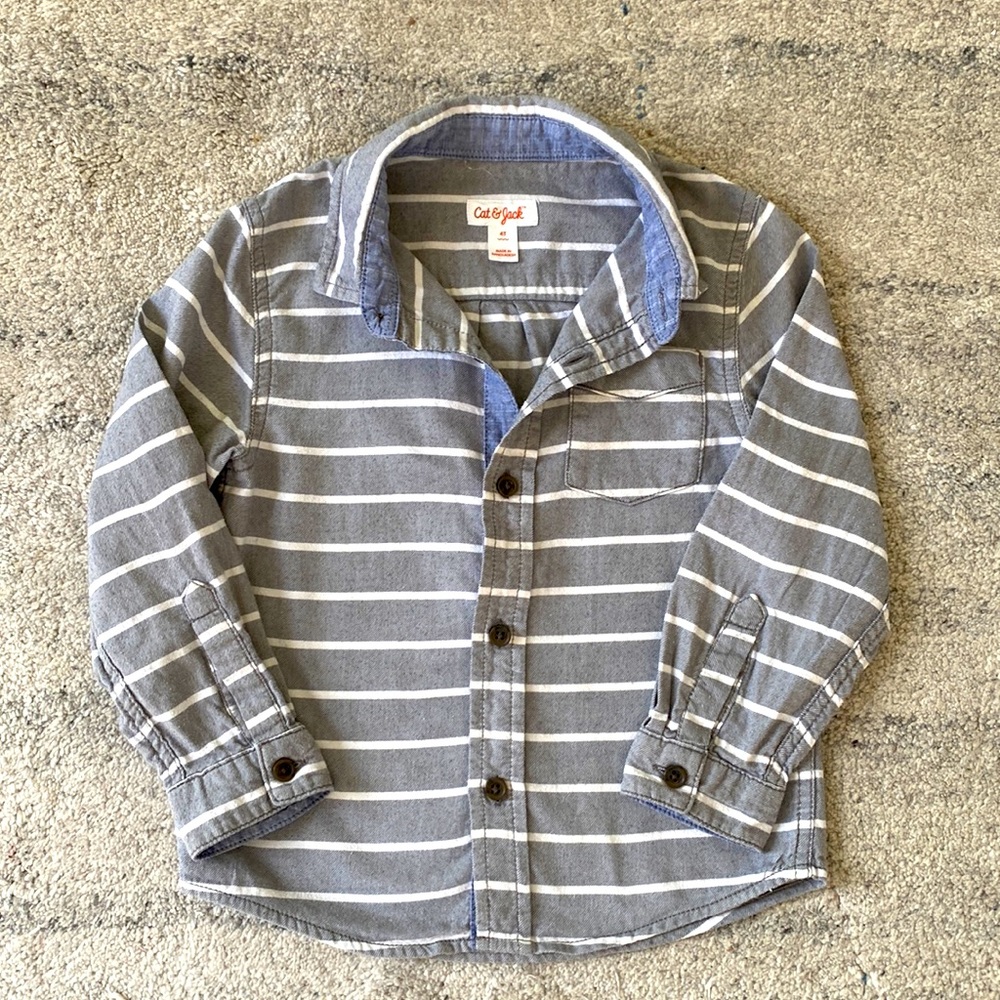 Cat & Jack 4T striped button-down shirt